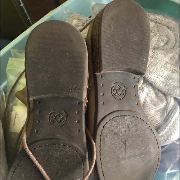 Lucky Brand Leather booties neutral Sz 7 - Picture 5 of 5